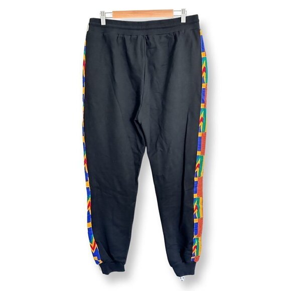 TribalByN Royalty Jogger Pants Women’s Size Large Black Colorful African Design - Picture 2 of 11
